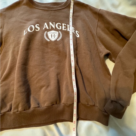 Hollister Los Angeles Crewneck Sweatshirt Brown Oversized Y2K Preppy Size M - Picture 4 of 7